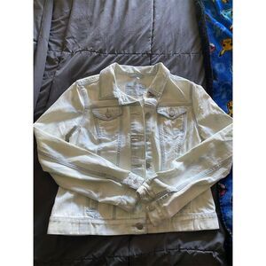 Loft Women's Denim Jean Jacket Size S Light Blue Button Casual Spring